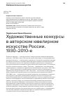 Научная статья на тему 'Художественные конкурсы в авторском ювелирном искусстве России. 1930–2010-е'