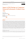 Научная статья на тему 'Impact of ESG Ratings on Companies’ Financial Performance: Evidence from Asia'