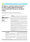 Научная статья на тему 'Incidence and functional outcome of inter-carpal ligament injuries associated with fractures of distal radius'