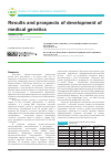 Научная статья на тему 'Итоги и перспективы развития медицинской генетики'