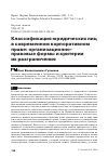 Научная статья на тему 'КЛАССИФИКАЦИЯ ЮРИДИЧЕСКИХ ЛИЦ В СОВРЕМЕННОМ КОРПОРАТИВНОМ ПРАВЕ: ОРГАНИЗАЦИОННО-ПРАВОВЫЕ ФОРМЫ И КРИТЕРИИ ИХ РАЗГРАНИЧЕНИЯ'