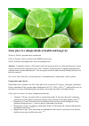 Научная статья на тему 'Lime juice is a unique drink of health and longevity'