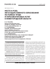 Научная статья на тему 'Место и роль негосударственного образования на рынках труда и образовательных услуг в Нижегородской области'