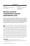 Научная статья на тему 'Методы анализа современного рынка аудиторских услуг'