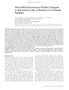 Научная статья на тему 'MICRORNA EXPRESSION PROFILE CHANGES IN THE LEUKOCYTES OF PARKINSON’S DISEASE PATIENTS'