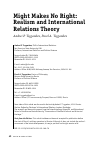 Научная статья на тему 'MIGHT MAKES NO RIGHT: REALISM AND INTERNATIONAL RELATIONS THEORY'