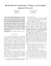 Научная статья на тему 'Model Based Conformance Testing for Extensible Internet Protocols'