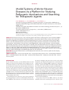 Научная статья на тему 'Model systems of motor neuron diseases as a platform for studying pathogenic mechanisms and searching for therapeutic agents'