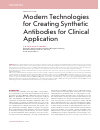 Научная статья на тему 'Modern technologies for creating synthetic antibodies for clinical application'