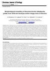 Научная статья на тему 'Morphological variability of Rossiulus kessleri (Diplopoda, Julida) from different biotopes within Steppe Zone of Ukraine'