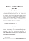 Научная статья на тему 'Multiverse assumptions and philosophy'