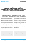 Научная статья на тему 'Обзор основных инструментов государственной поддержки инвестиционных проектов по производству продукции гражданского назначения, реализуемых организациями ОПК и ракетно-космической промышленности'