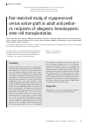 Научная статья на тему 'Pair-matched study of cryopreserved versus native graft in adult and Pediatric recipients of allogeneic hematopoietic stem cell transplantation'