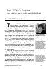 Научная статья на тему 'Paul Tillich's Position on Visual Arts and Architecture'