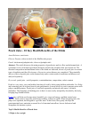 Научная статья на тему 'Peach Juice – 10 Key Health Benefits of the Drink'