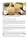 Научная статья на тему 'Pear juice – a natural elixir of health and beauty'