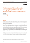 Научная статья на тему 'PERFORMANCE OF GREEN BONDS IN EMERGING CAPITAL MARKETS: AN ANALYSIS OF ACADEMIC CONTRIBUTIONS'