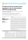 Научная статья на тему 'Peripheral blood lymphocytes apoptosis role in rheumatoid arthritis progressing'