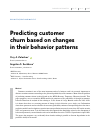 Научная статья на тему 'Predicting customer churn based on changes in their behavior patterns'