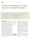 Научная статья на тему 'Prevention of epileptogenesis as a future strategy for the treatment of epilepsy'