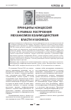 Научная статья на тему 'Принципы концессий в рамках построения механизмов взаимодействия власти и бизнеса'