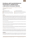 Научная статья на тему 'PROBLEMS WITH SUICIDAL BEHAVIOR PREVENTION IN ADOLESCENTS: A NARRATIVE LITERATURE REVIEW'