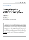 Научная статья на тему 'Product information recognition in the retail domain as an MRC problem'