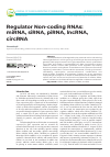 Научная статья на тему 'Regulator Non-coding RNAs: miRNA, siRNA, piRNA, lncRNA, circRNA'