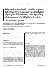 Научная статья на тему 'Relapse-free survival in multiple myeloma patients after autologous transplantation of peripheral blood stem cells depending of the content of CD45+CD19+ b cells in the apheresis product'