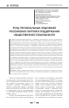 Научная статья на тему 'Роль региональных отделений российских партий в поддержании общественной стабильности'