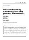 Научная статья на тему 'Short-term forecasting of electricity prices using generative neural networks'