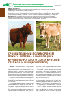 Научная статья на тему 'Сравнительный полиморфизм локуса лептина в популяциях крупного рогатого скота красной степной и швицкой пород'