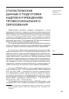 Научная статья на тему 'Статистические данные о подготовке кадров в учреждениях профессионального образования'