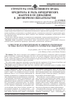 Научная статья на тему 'Структура субъективного права кредитора и роль юридических фактов в ее динамике в договорном обязательстве'
