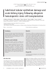 Научная статья на тему 'Subclinical tubular epithelium damage and acute kidney injury following allogeneic hematopoietic stem cell transplantation'