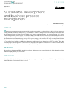 Научная статья на тему 'Sustainable development and business process Management'