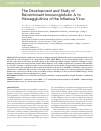 Научная статья на тему 'The Development and study of recombinant immunoglobulin a to hemagglutinins of the Influenza virus'