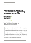 Научная статья на тему 'The development of a model for a personalized learning path using machine learning methods'