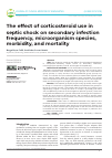 Научная статья на тему 'The effect of corticosteroid use in septic shock on secondary infection frequency, microorganism species, morbidity, and mortality'