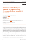 Научная статья на тему 'The Impact of ESG Ratings on Financial Performance of the Companies: Evidence from BRICS Countries'