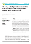 Научная статья на тему 'The impact of periodontitis on the risk of preterm birth: Systematic review and meta-analysis'