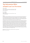 Научная статья на тему 'The Information Effect of Bank Loan Loss Provisions'