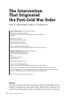 Научная статья на тему 'The Intervention That Originated the Post-Cold War Order'