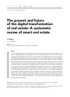Научная статья на тему 'THE PRESENT AND FUTURE OF THE DIGITAL TRANSFORMATION OF REAL ESTATE: A SYSTEMATIC REVIEW OF SMART REAL ESTATE'