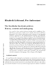 Научная статья на тему 'The Stockholm Smolensk Archives: history, contents and cataloguing'
