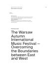 Научная статья на тему 'The Warsaw Autumn International Music Festival — Overcoming the Boundaries between East and West'