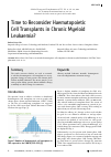 Научная статья на тему 'TIME TO RECONSIDER HAEMATOPOIETIC CELL TRANSPLANTS IN CHRONIC MYELOID LEUKAEMIA?'