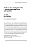 Научная статья на тему 'Trends in data mining research: A two-decade review using topic analysis'