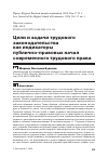 Научная статья на тему 'Цели и задачи трудового законодательства как индикаторы публично-правовых начал современного трудового права'