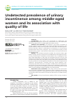 Научная статья на тему 'Undetected prevalence of urinary incontinence among middle-aged women and its association with quality of life'